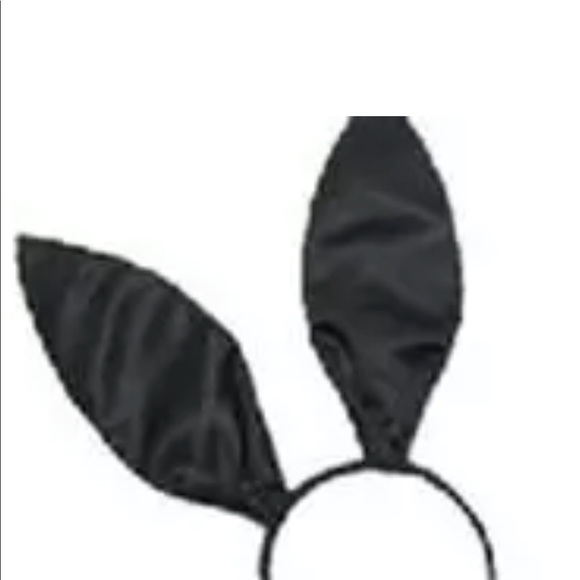 - Black bunny satin headband ears playboy playmate costume sexy outfit doll - Picture 2 of 2